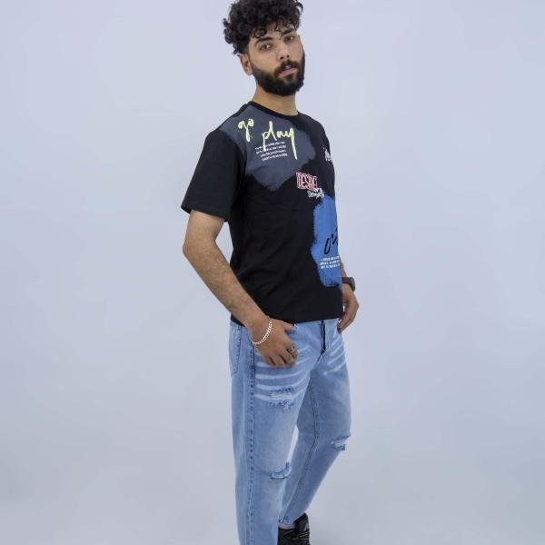 تشيرت رجالي بينيه بأكمام قصيرة وقبة دائرية