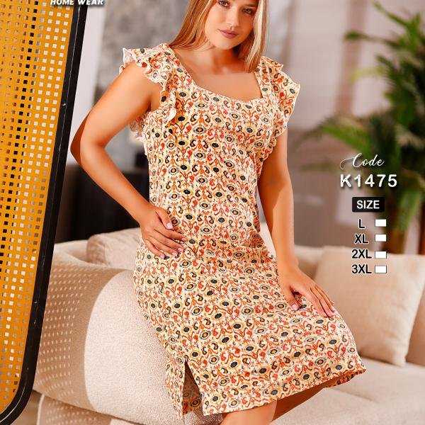 بيجامة صيفية للنساء والبنات نص كم كود K1475