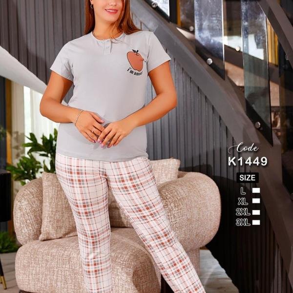 طقم بيجامة صيفي حريمي – قطن ناعمة بتصميم عصري، مريح للبيت من New Karen